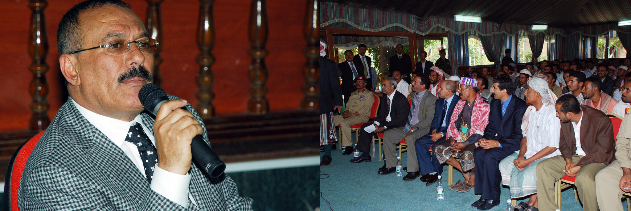 فخامة الرئيس يلتقي اعضاء المجالس المحلية ومناضلوا الثورة بردفان والضالع