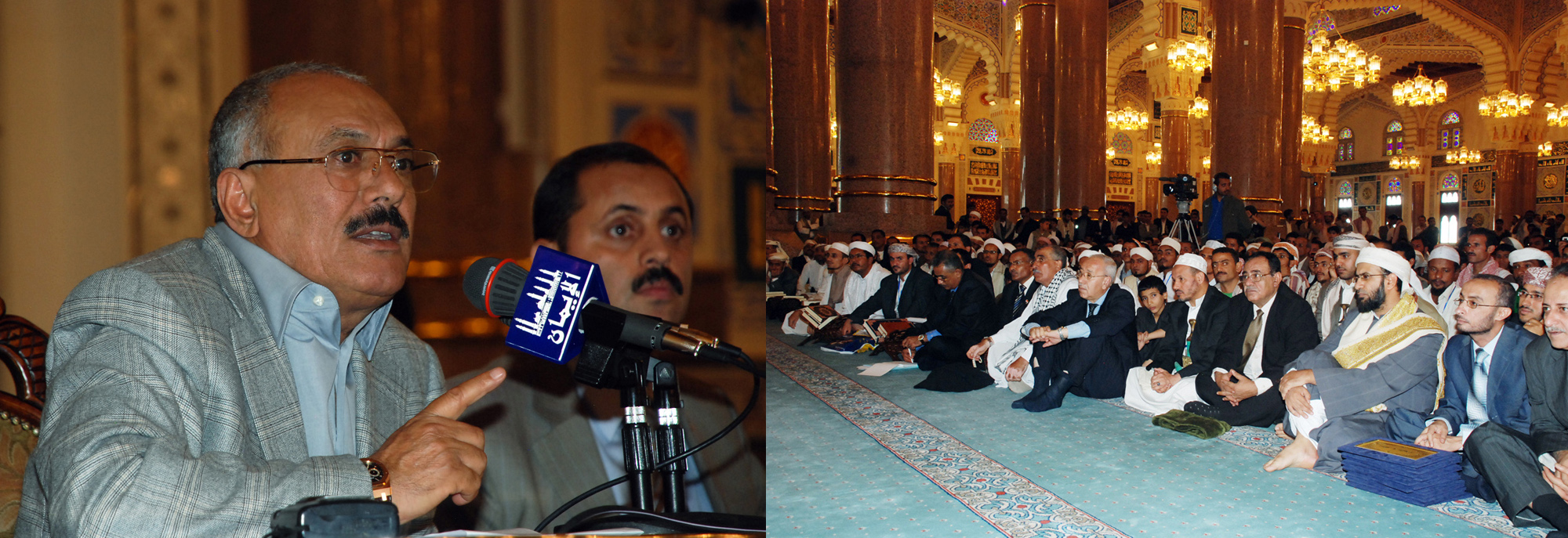 فخامة الرئيس يحضر حفلين تكريميين بجامع الصالح